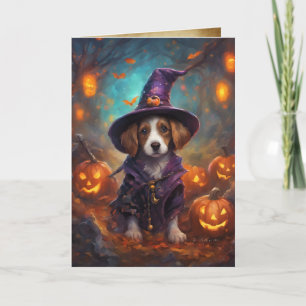 Tis 'Halloween Puppy, Schattigee Puppy Heks, Hallo Kaart