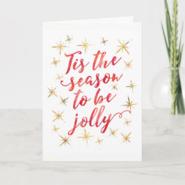 Tis het het rood en goud van de seizoenKerstkaart Feestdagen Kaart