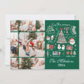 Tis het seizoen 7 Foto Retro Groene Kerst Feestdagenkaart (Voorkant)