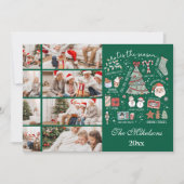 Tis het seizoen 8 Foto Retro Groene Kerst Feestdagenkaart (Voorkant)