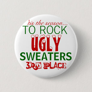 'tis het seizoen aan rots lelijke sweaters ronde button 5,7 cm