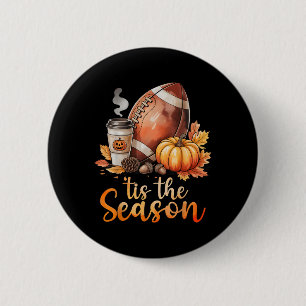 Tis Het Seizoen Football Pompoen Spice Herfst Herf Ronde Button 5,7 Cm