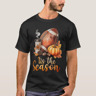 Tis Het Seizoen Football Pompoen Spice Herfst Herf T-shirt
