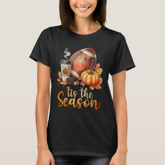 Tis Het Seizoen Football Pompoen Spice Herfst Herf T-shirt