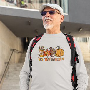 Tis het seizoen Football Pumpkin Herfst T-shirt
