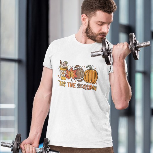 Tis het seizoen Football Pumpkin Herfst T-shirt