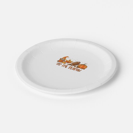 Tis’ Het Seizoen Football Sport Herfst Pompoen dan Papieren Bordje (Gekanteld)