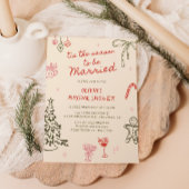 Tis het seizoen Hand getrokken kerst Vrijgezellenf Kaart