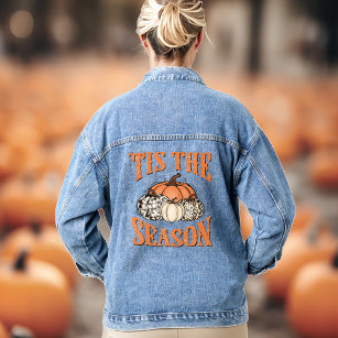 'Tis het seizoen Herfst Pumpkins Western Denim Jac Denim Jacket
