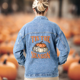 'Tis het seizoen Herfst Pumpkins Western Denim Jac Denim Jacket