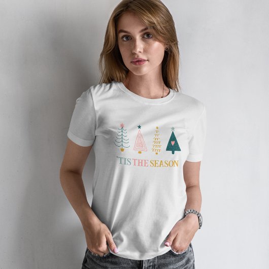 "'Tis Het Seizoen" Kerstboom Doodles Feestdagen T-shirt