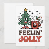 Tis Het Seizoen Kerstboom Kerstman Hoed Koffie Feestdagenkaart (Voorkant / Achterkant)