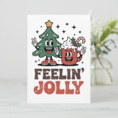 Tis Het Seizoen Kerstboom Kerstman Hoed Koffie Feestdagenkaart (Staand voorkant)