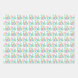 Tis het Seizoen Multi Design Inpakpapier Vel
