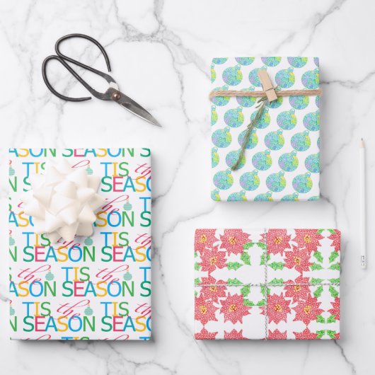 Tis het Seizoen Multi Design Inpakpapier Vel (Voorkant)
