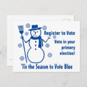 Tis het seizoen om te stemmen Blue 2024 GOTV Verki Briefkaart (Voorkant / Achterkant)