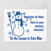 Tis het seizoen om te stemmen Blue 2024 GOTV Verki Briefkaart (Voorkant)