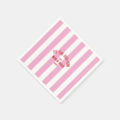 Tis Het Zee Son Custom Beach Christmas Pink Stripe Servet (Hoek)