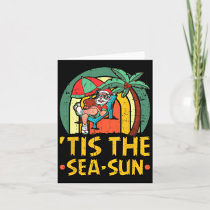 Tis het Zee-zon kerstfeest in juli Santa Summer Ho Kaart