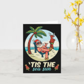 Tis het Zee-zon kerstfeest in juli strand zomer Ch Kaart (Gele Bloem)