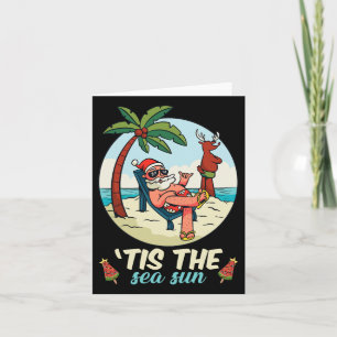 Tis het Zee-zon kerstfeest in juli strand zomer Ch Kaart