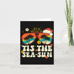 Tis Het Zee Zon Santa Groovy Kerst in Juli Sum Kaart