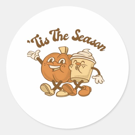 Tis Season Autumn It’s Fall Y’all Ronde Sticker (Voorkant)