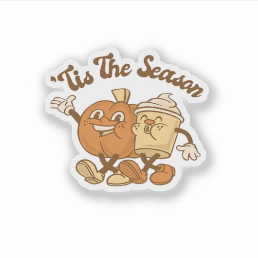 Tis Season Autumn It’s Fall Y’all Sticker (Voorkant)