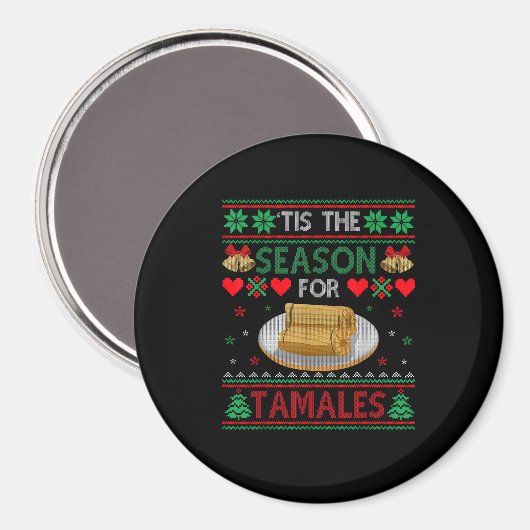 Tis Season For Tamales Funny Christmas Food Magneet (Voorkant / Achterkant)