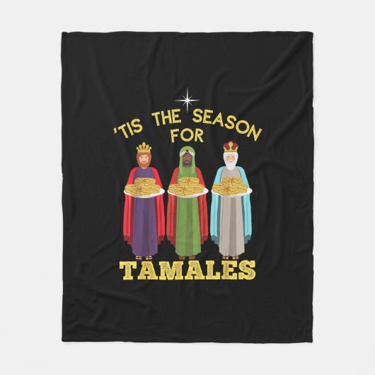 Tis Season For Tamales Funny Mexican Christmas Fleece Deken (Voorkant)
