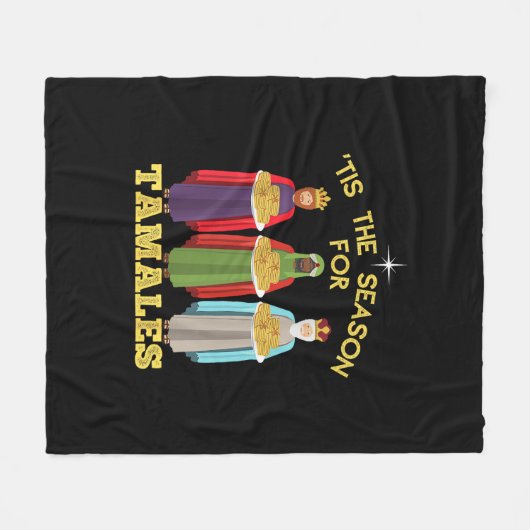Tis Season For Tamales Funny Mexican Christmas Fleece Deken (Voorkant (Horizontaal))
