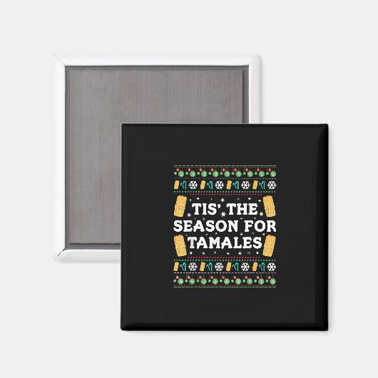 Tis Season For Tamales Funny Mexican Christmas Magneet (Voorkant / Achterkant)