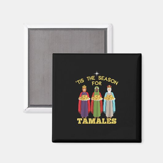 Tis Season For Tamales Funny Mexican Christmas Magneet (Voorkant / Achterkant)