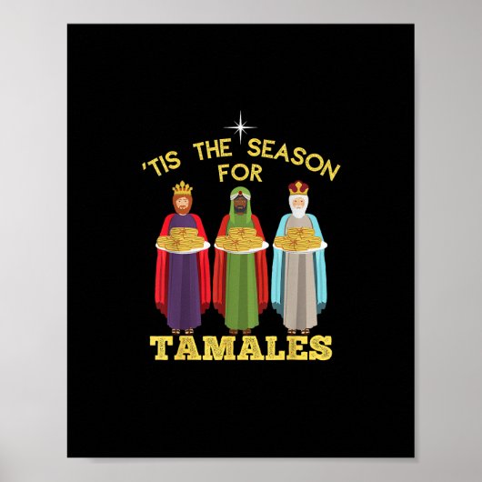 Tis Season For Tamales Funny Mexican Christmas Poster (Voorkant)