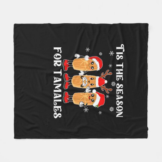 Tis Season For Tamales Mexican Christmas Modern Fleece Deken (Voorkant (Horizontaal))