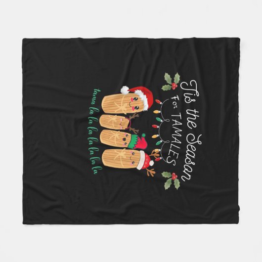 Tis Season For Tamales Mexican Christmas Modern Fleece Deken (Voorkant (Horizontaal))