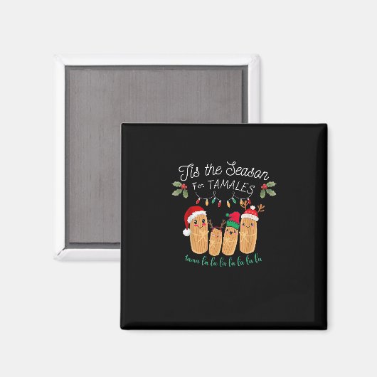 Tis Season For Tamales Mexican Christmas Modern Magneet (Voorkant / Achterkant)