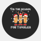 Tis Season For Tamales Mexican Christmas Modern Ronde Sticker (Voorkant)