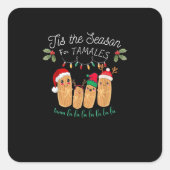Tis Season For Tamales Mexican Christmas Modern Vierkante Sticker (Voorkant)