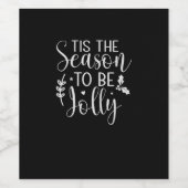 Tis Season Pumpkin Halloween Witch Hat Costume Wijn Etiket (Enkel label)