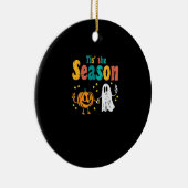 Tis Season Pumpkin Leaf Latte Fall Softball Keramisch Ornament (Rechts)