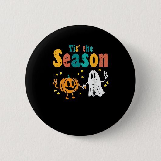 Tis Season Pumpkin Leaf Latte Fall Softball Ronde Button 5,7 Cm (Voorkant)