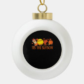 Tis Season Pumpkin Spice Latte Halloween Fall Coff Keramische Bal Ornament (Voorkant)