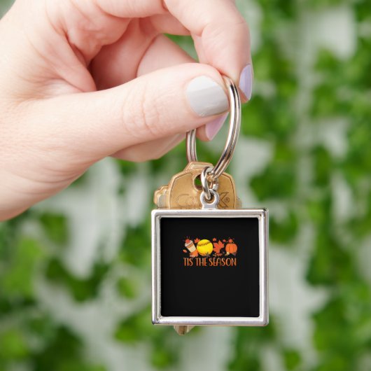 Tis Season Pumpkin Spice Latte Halloween Fall Coff Sleutelhanger (Hand)