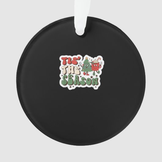 Tis Season Retro Funny Sloth Ornament (voorkant)