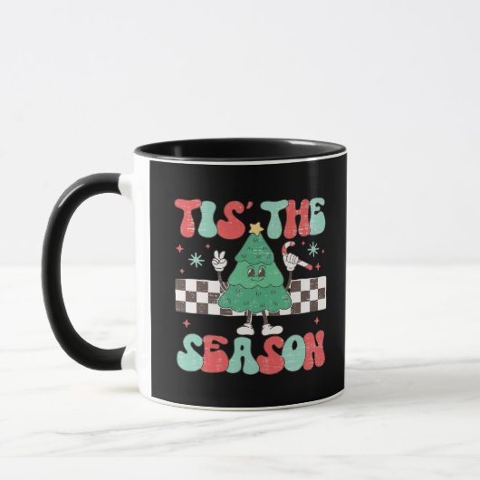Tis Season Retro Womans Holiday Mok (Links)