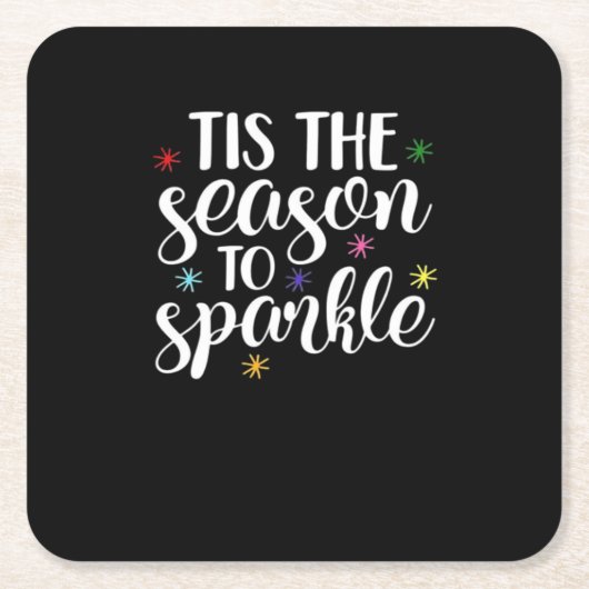 Tis Season To Sparkle Aesthetic Classic Kartonnen Onderzetters (Voorkant)