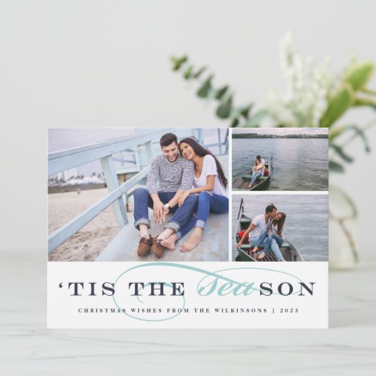 Tis Seizoen | de ZeevaartKaart van de Foto van de Feestdagenkaart (Staand voorkant)