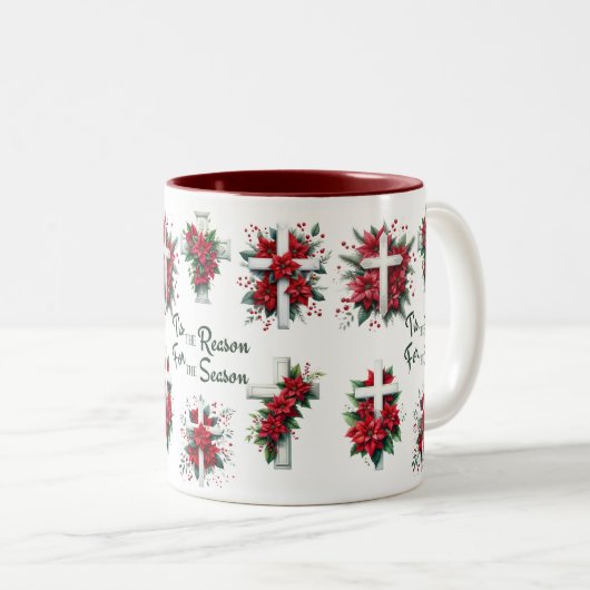 Tis The Reason For The Season Tweekleurige Koffiemok (Voorkant rechts)