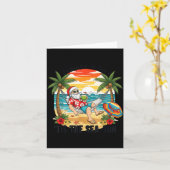 Tis The Sea-sun Christmas In July Hawaii Santa Bea Kaart (Gele Bloem)